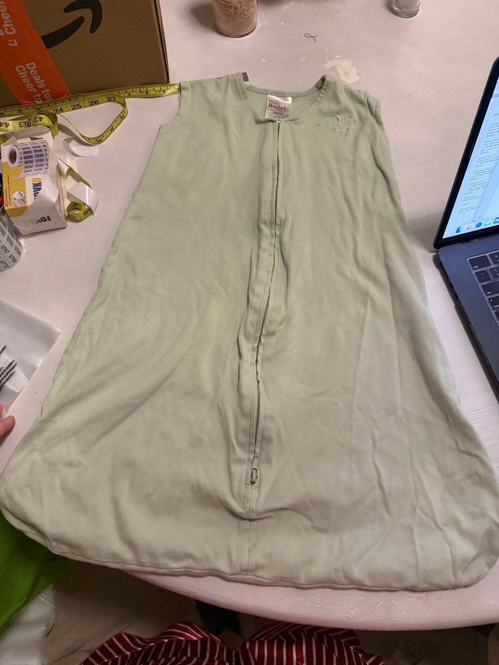 Halo sleep sack light green sz M 6-12 months 16-24 lbs‎ baby 2 way zip cozy